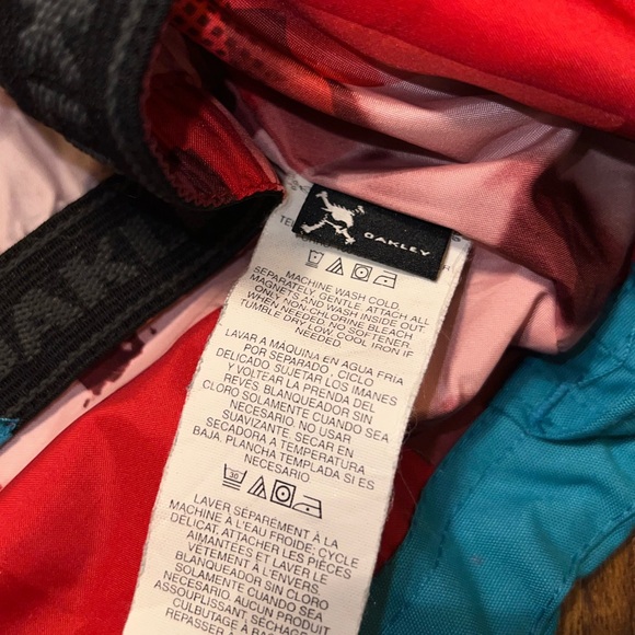 Oakley Teal Blue & Red Ski Snowboard Zip Up Hooded  Winter Jacket Size M RARE - Picture 13 of 15